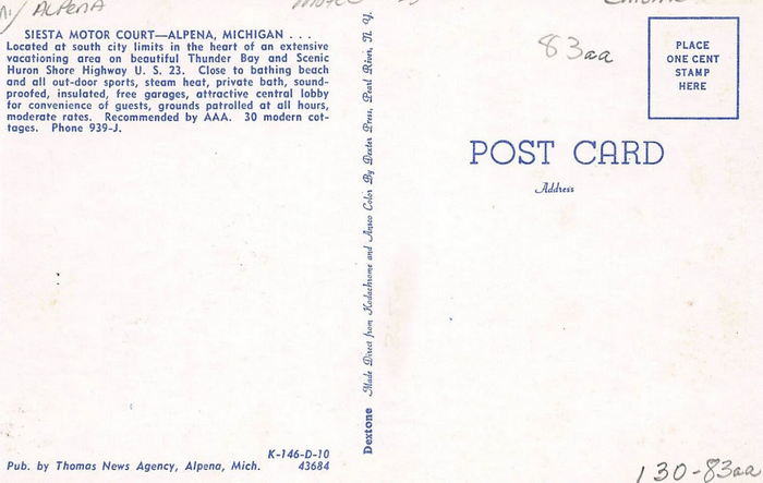 Siesta Motor Court - Old Postcard (newer photo)